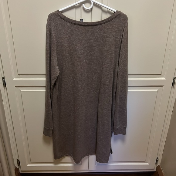 EUC AnyBody Any Body Long Sleeve Dress crew neck comfy cotton modal size L Large - Picture 4 of 4